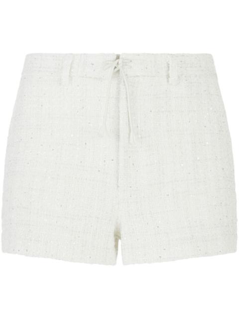 sequin-embellished tweed shorts