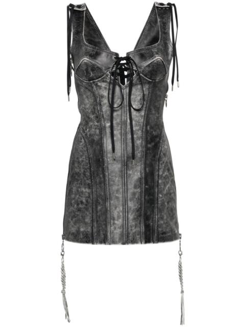 KNWLS Nihil Moto leather minidress