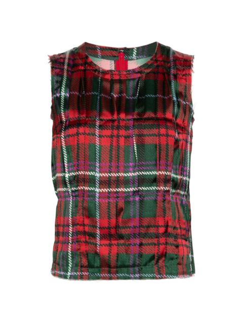 Comme Des Garçons tartan check-pattern satin top