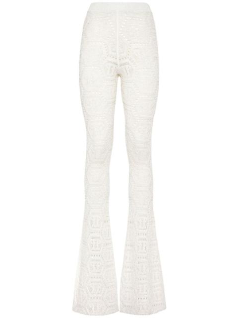 PHILIPP PLEIN Monogram lurex knitted trousers