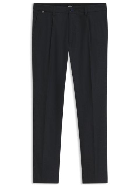 BOSS MODERN-FIT PANTS IN STRETCH MELANGE FABRIC