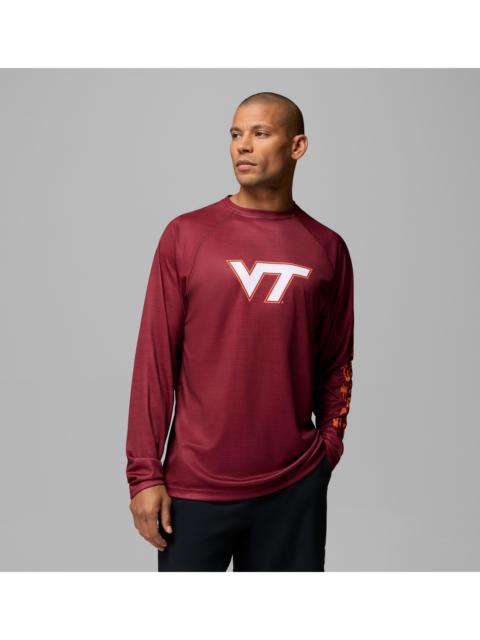 Columbia Men's Collegiate PFG Terminal Tackle Heather Long Sleeve Shirt - Virginia Tech