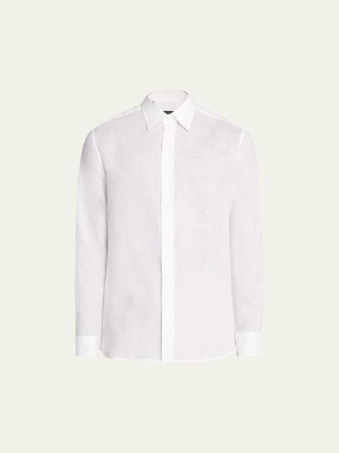Brioni Men's Solid Linen Sport Shirt