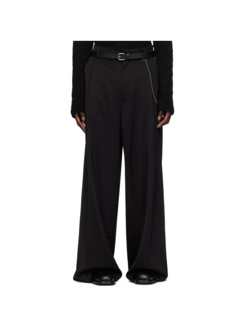 Dries Van Noten Black Pleated Trousers