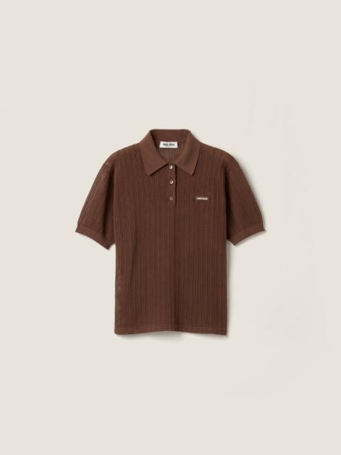 Miu Miu Cotton knit polo shirt