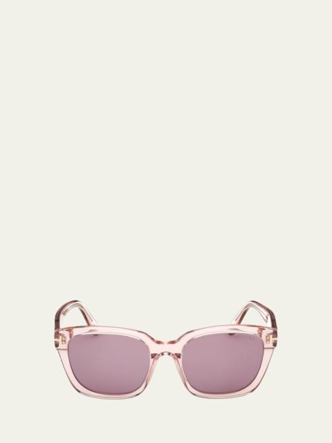 TOM FORD Haylay Acetate Rectangle Sunglasses