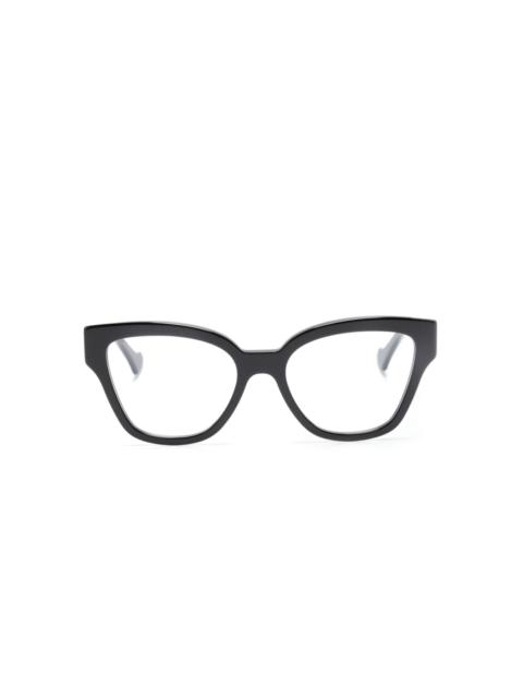 square-frame logo-plaque glasses