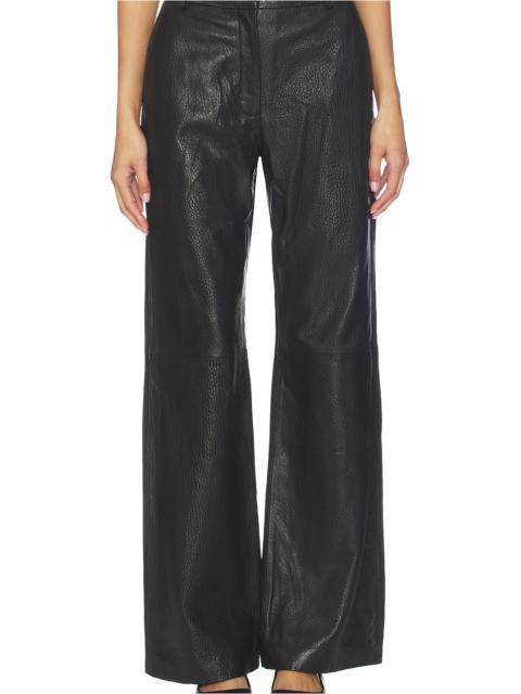 AEXAE Leather Pebble Straight Leg Pant