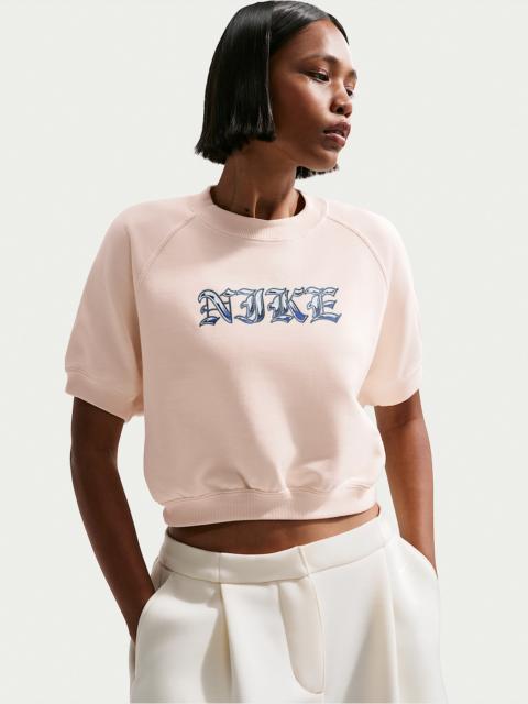 Nike Sportswear Women's Loose Short-Sleeve French Terry Crew-Neck Sweatshirt