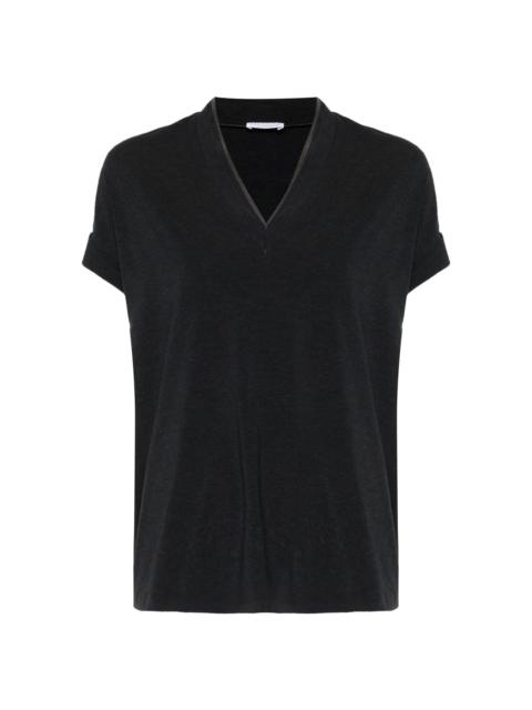 Cotton V-necked T-shirt