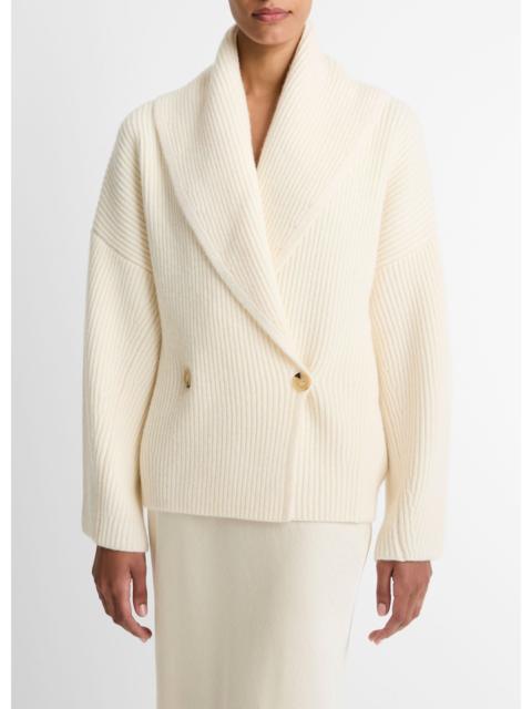 Vince Wool-Blend Draped Sweater Coat
