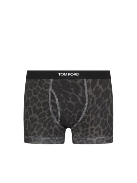 TOM FORD REFLECTIVE LEOPARD COTTON BOXER BRIEFS