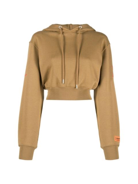 Heron Preston slogan-print cropped hoodie