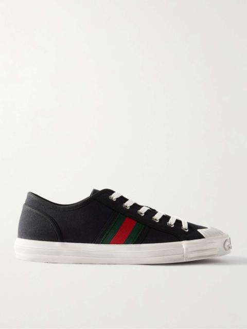 Julio Webbing-Trimmed Canvas Sneakers
