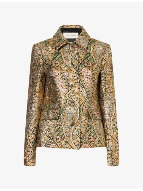 Dries Van Noten Bettsy Metallic-Pattern Jacquard Jacket
