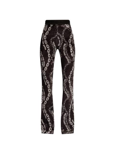 chain-print flared trousers