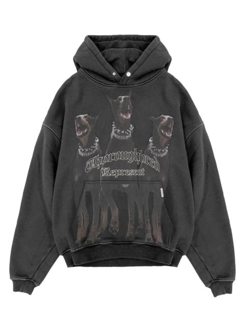 REPRESENT Men's Thoroughbred Logo Cotton Hoodie - Vintage Black