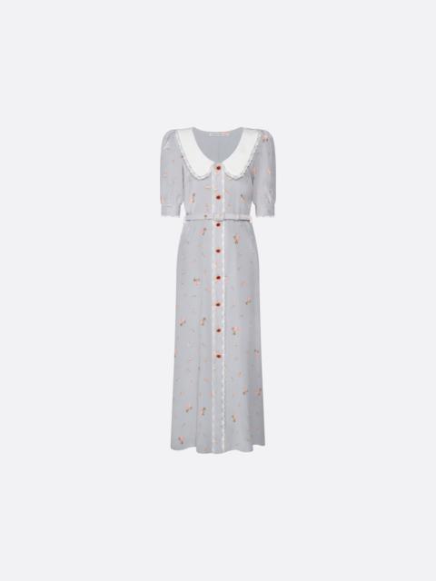 Alessandra Rich FLORAL-PRINT SILK MIDI DRESS