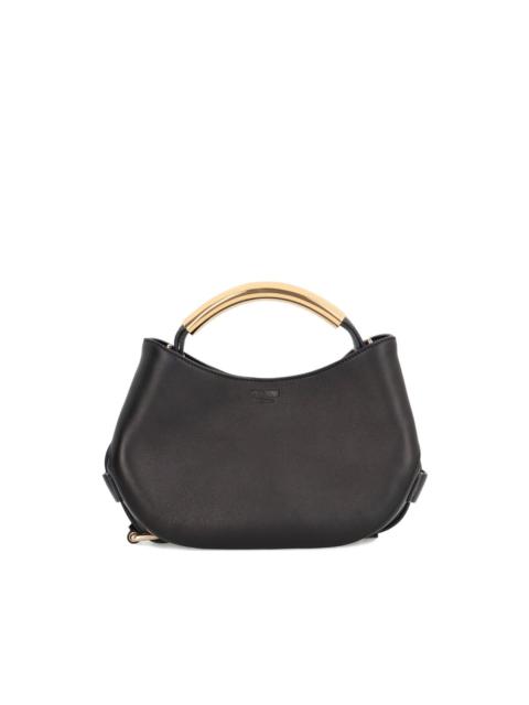 Moschino curved-handle leather tote bag