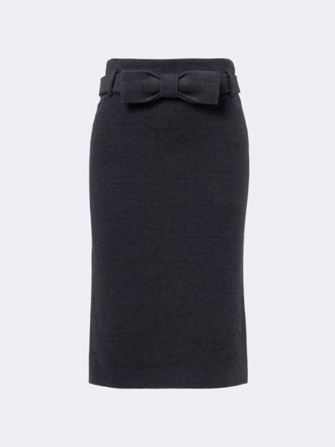 SHUSHU/TONG Bow-detail wool and silk-blend pencil skirt