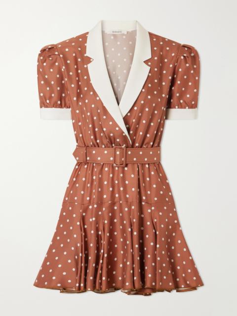 RODARTE Belted Polka-dot Silk Midi Dress