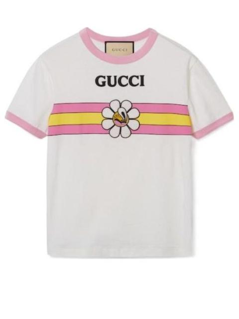 GUCCI (WMNS) Gucci Cotton Jersey Printed T-Shirt 'Off White' 723566-XJGHL-9088