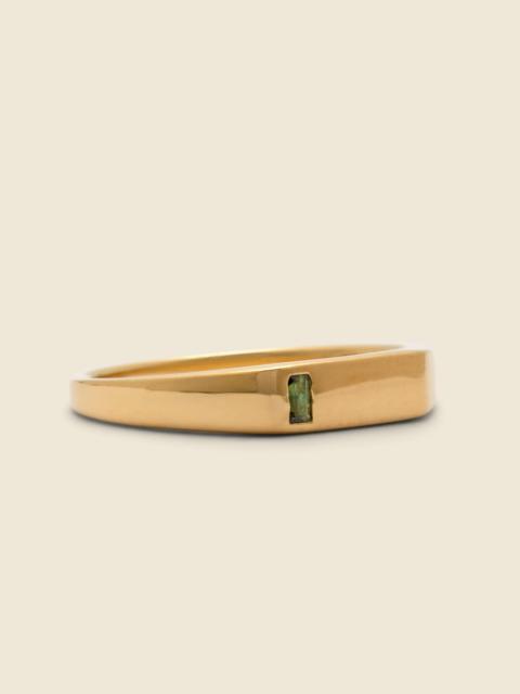 Miansai Valor Quartz Signet Ring - Gold Vermeil/Green