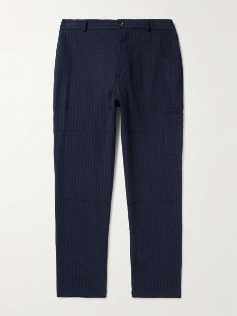 Oliver Spencer Judo Tapered Organic Cotton-Blend Jacquard Trousers