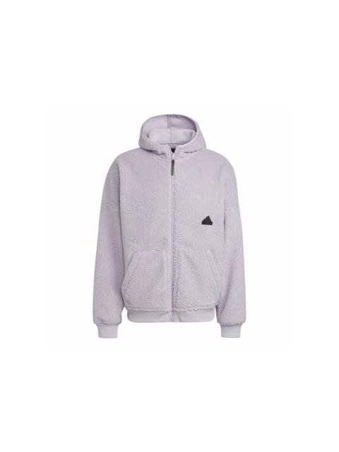 adidas adidas Polar Fleece Full-Zip Sweatshirt Silver Dawn