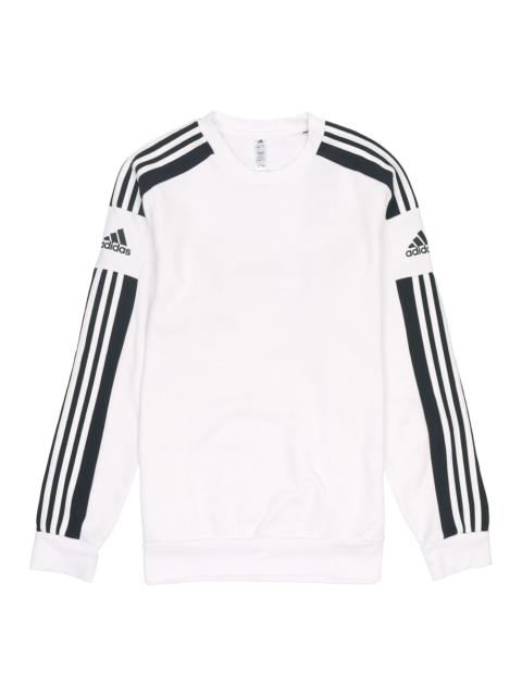 Men's adidas Stripe Logo Printing Long Sleeves Pullover White GT6641