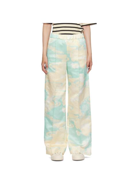 Jil Sander Off-White & Blue Graphic Trousers