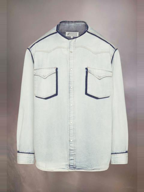 Maison Margiela Collarless denim shirt