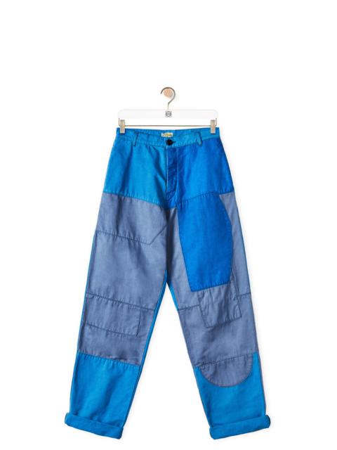 Loewe Patchwork trousers in cotton and linen