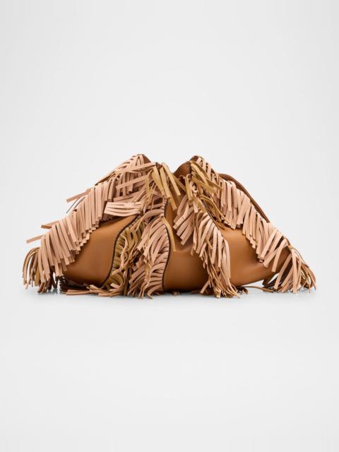ULLA JOHNSON Adria Mini Fringe Pleated Wave Crossbody Bag