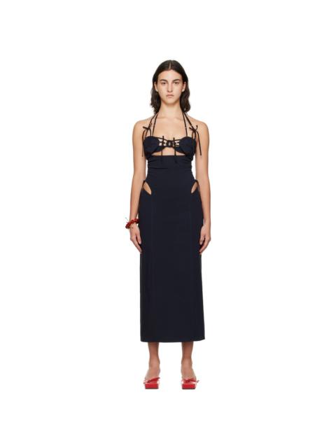 JACQUEMUS Navy Le Chouchou 'La Robe Ruban' Maxi Dress