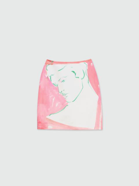 MSGM Flared skirt with Luke Edward Hall x MSGM print