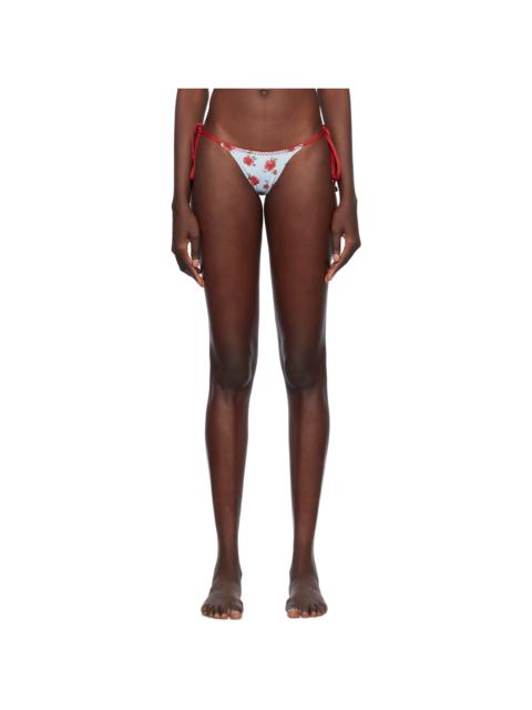 Frankies Bikinis Blue & Red Divine Skimpy String Bikini Bottom