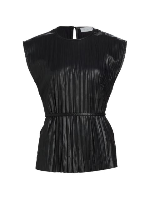 Proenza Schouler Women's Lyra Pleated Faux Leather Top - Black