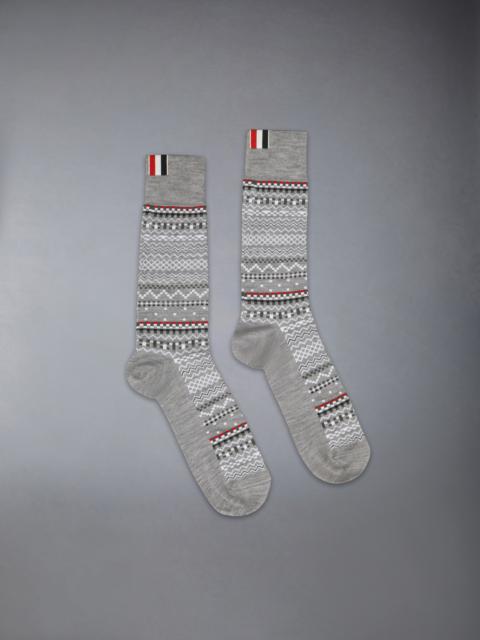 Thom Browne FAIRISLE JACQUARD MERINO WOOL SOCKS