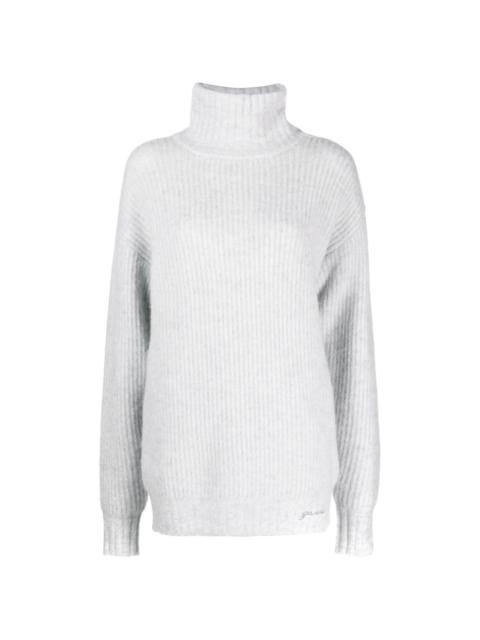 ribbed-knit roll-neck jumper