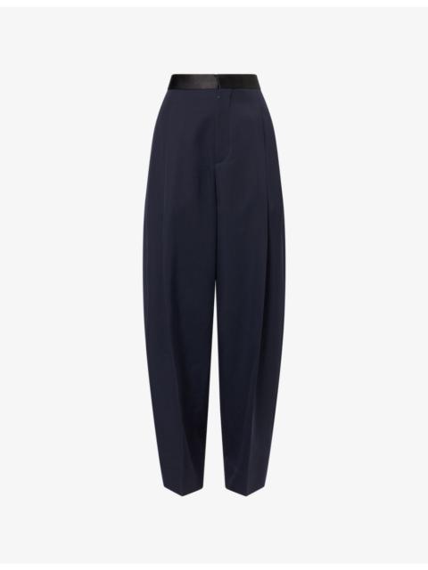 Bottega Veneta Grain De Poudre Straight-Leg Wool Trousers