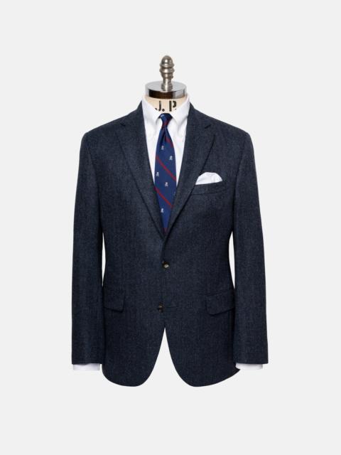 J. PRESS MADE-IN-CANADA BLUE HERRINGBONE WOOL/CASHMERE SPORT COAT