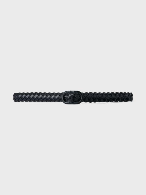 Slim braided leather belt