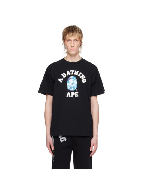A BATHING APE® Black ABC Camo College T-Shirt