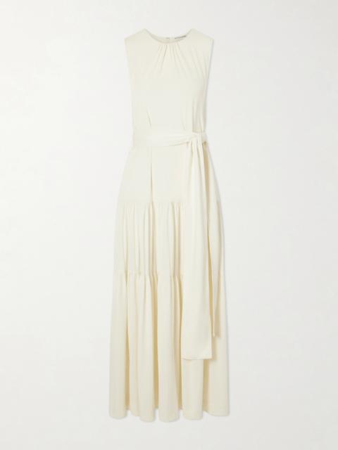 Altuzarra Liza Belted Tiered Gathered Jersey Maxi Dress