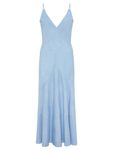GABRIELA HEARST Brigita Slip Maxi Dress in Light Blue Suede