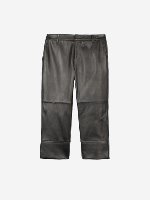 The Kooples BLACK LEATHER CAPRI PANTS