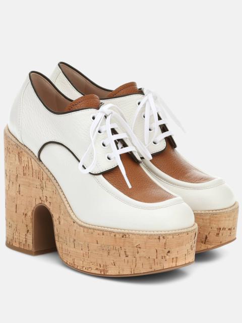 Miu Miu Leather and cork platforms