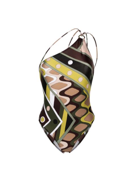 graphic-print ring-detail swimsuit