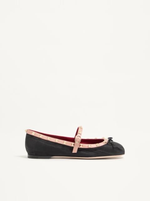 Valentino ROCKSTUD MARY-JANE BALLERINA IN MOIRÉ FABRIC 05MM